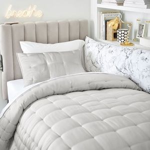 NEW PBTEEN Cocoon tencel pillow sham cover light gray